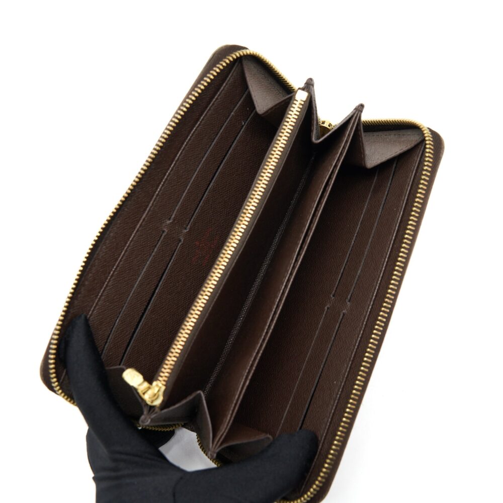 AAA Replica Louis Vuitton LV ZIPPER LONG WALLET DAMIER EBENE GHW