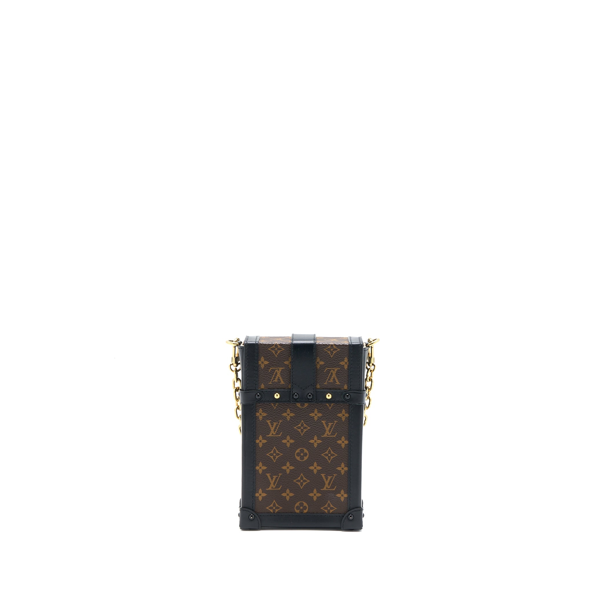 AAA Replica Louis Vuitton LV VERTICAL TRUNK POCHETTE MONOGRAM CANVAS GHW