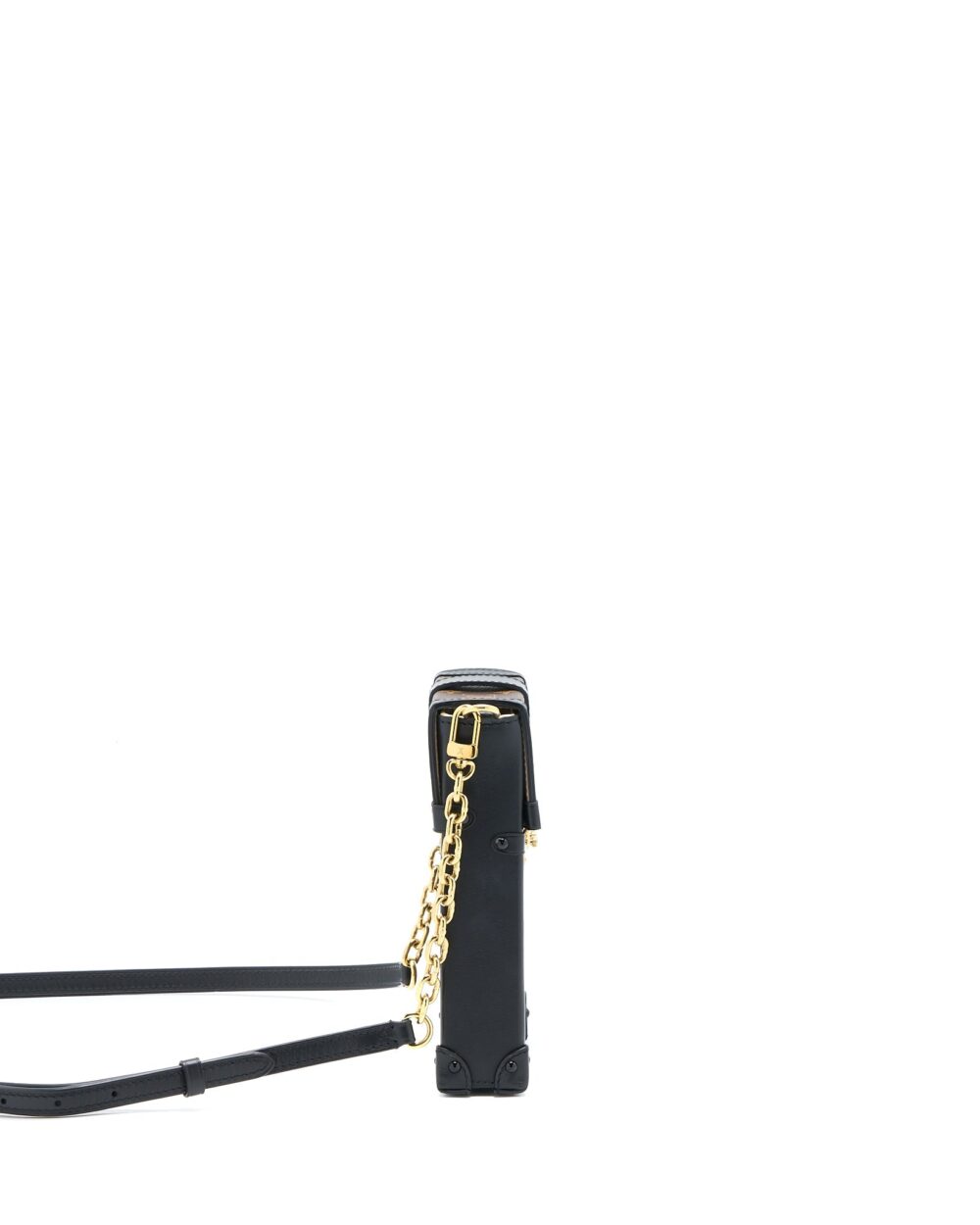 AAA Replica Louis Vuitton LV VERTICAL TRUNK POCHETTE MONOGRAM CANVAS GHW