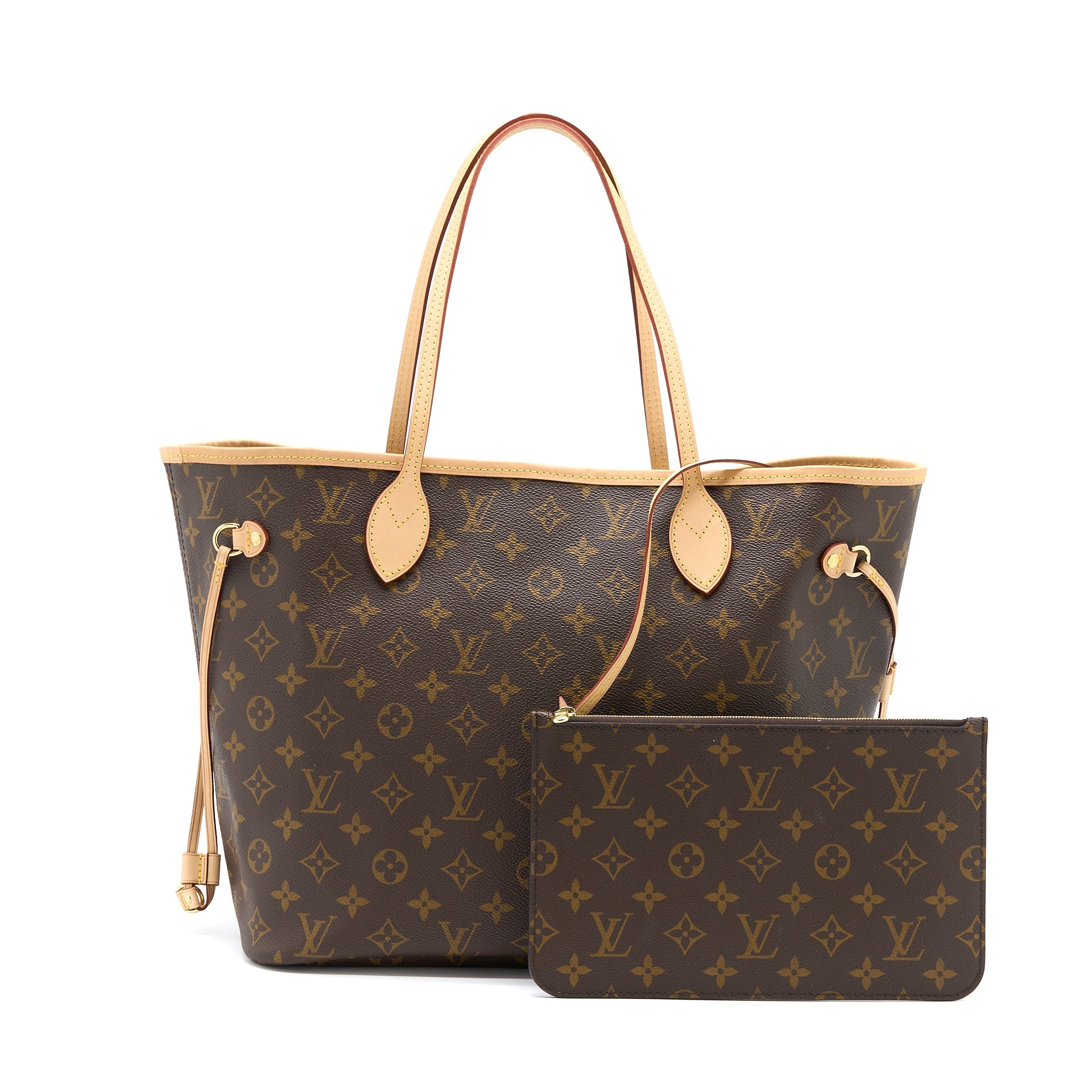 AAA Replica Louis Vuitton LV NEVERFULL MM MONOGRAM CANVAS / BEIGE LGHW