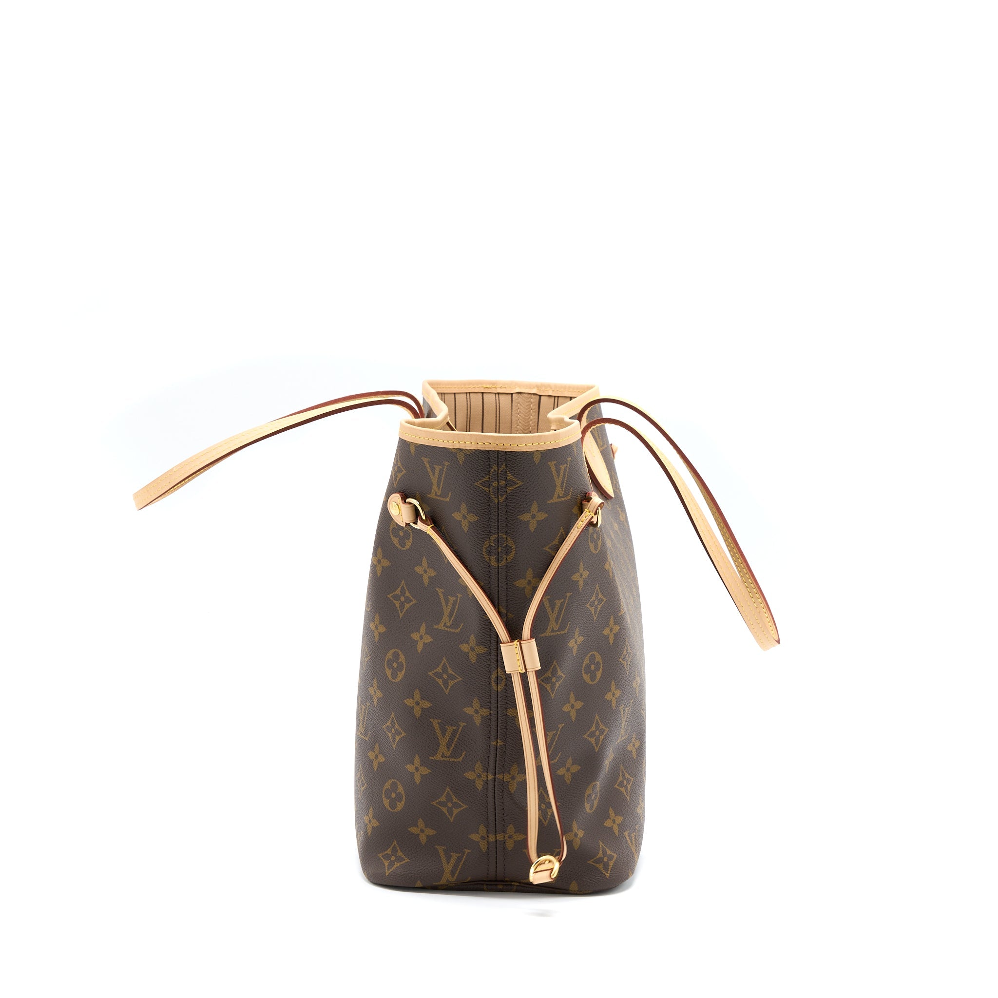 AAA Replica Louis Vuitton LV NEVERFULL MM MONOGRAM CANVAS / BEIGE LGHW