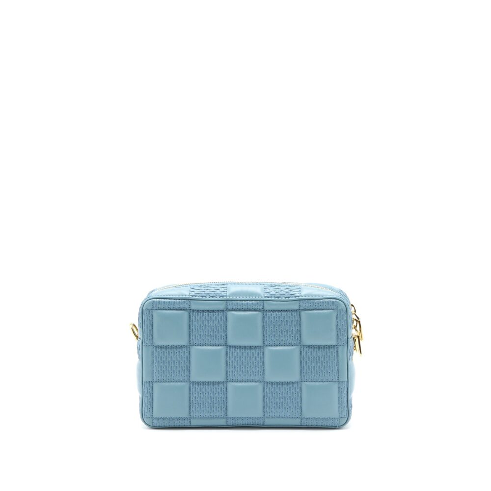 AAA Replica Louis Vuitton LV TROCA PM DAMIER QUILT LAMBSKIN LIGHT BLUE GHW (NEW VERSION)