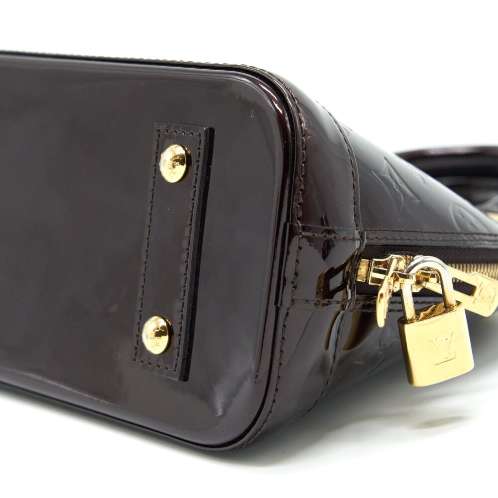 AAA Replica Louis Vuitton LV ALMA BB MONOGRAM VERNIS LEATHER AMARANTE