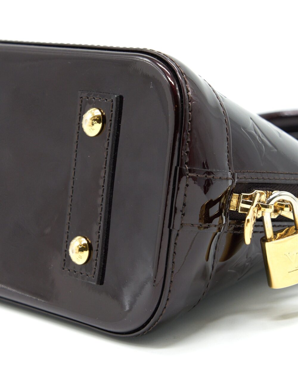 AAA Replica Louis Vuitton LV ALMA BB MONOGRAM VERNIS LEATHER AMARANTE