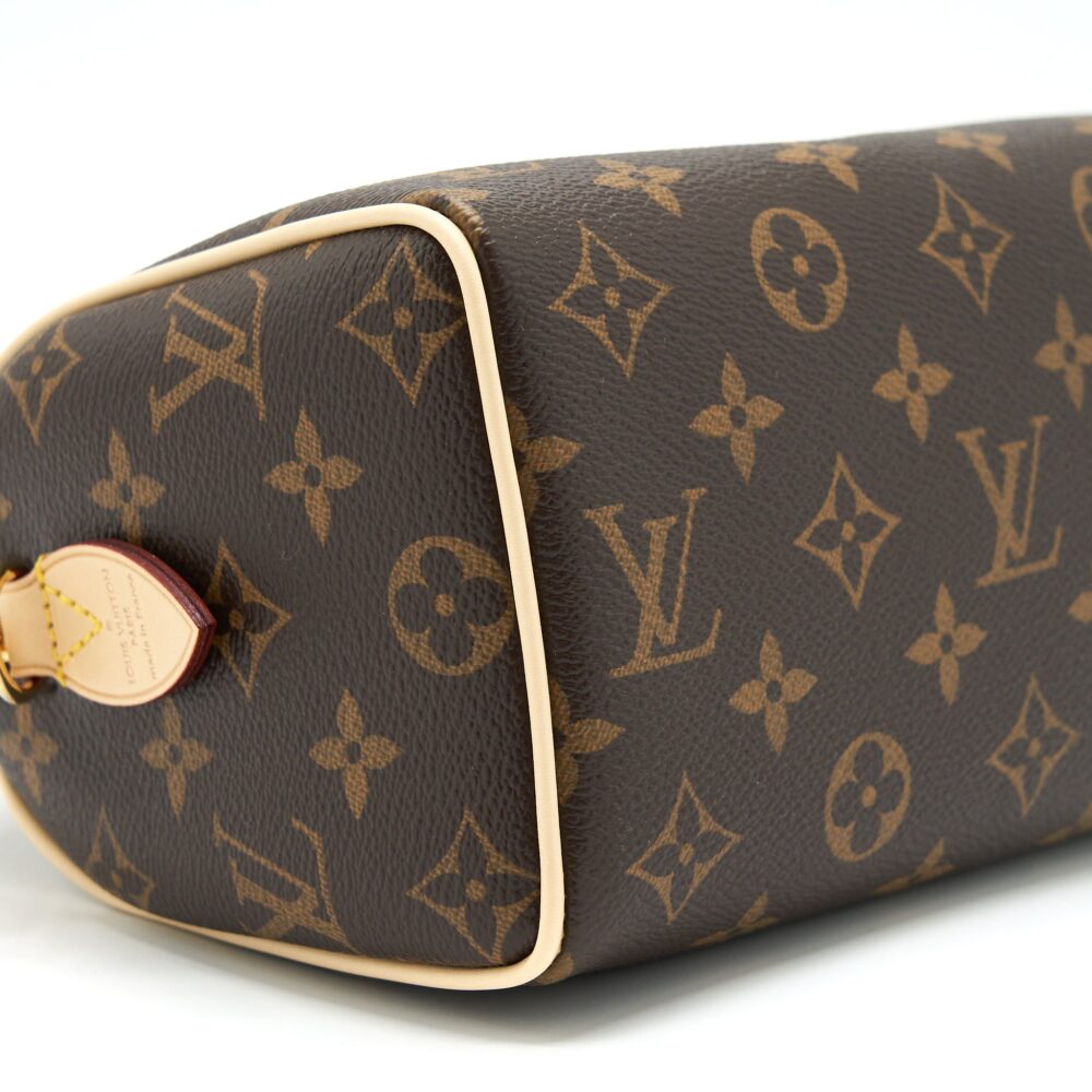 AAA Replica Louis Vuitton LV SPEEDY BANDOULIERE 20 MONOGRAM CANVAS/BLACK MULTICOLOUR STRAP