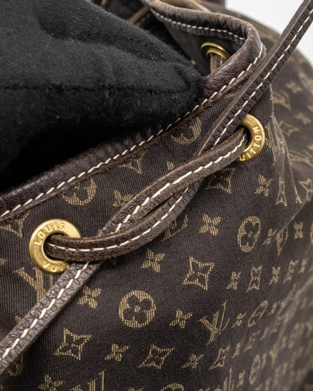 AAA Replica Louis Vuitton LV LIN NOE BAG FABRIC/LEATHER EBENE GHW