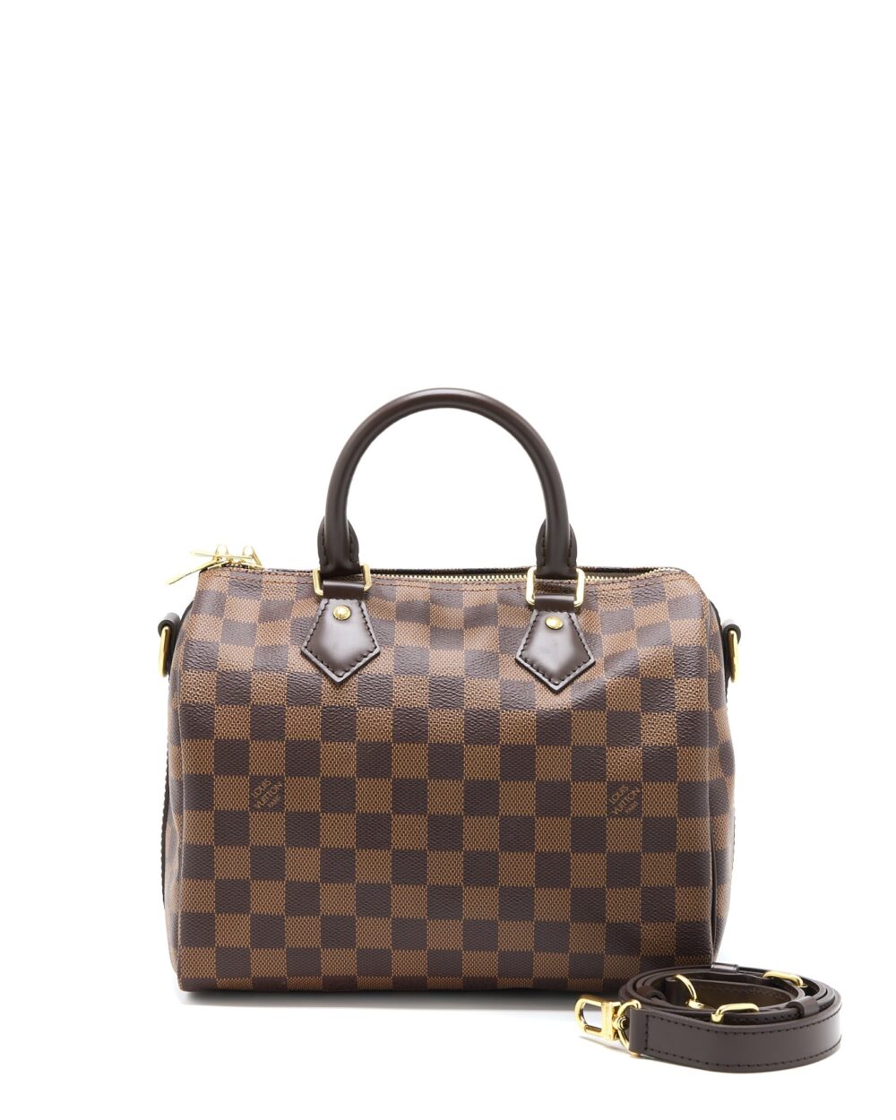 AAA Replica Louis Vuitton LV SPEEDY BANDOULIERE 25 DAMIER EBENE CANVAS GHW