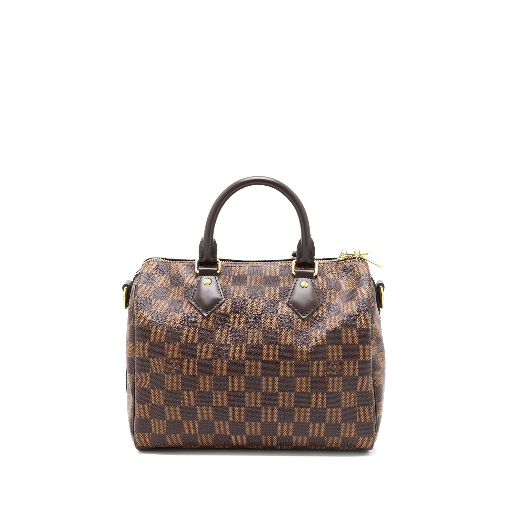 AAA Replica Louis Vuitton LV SPEEDY BANDOULIERE 25 DAMIER EBENE CANVAS GHW