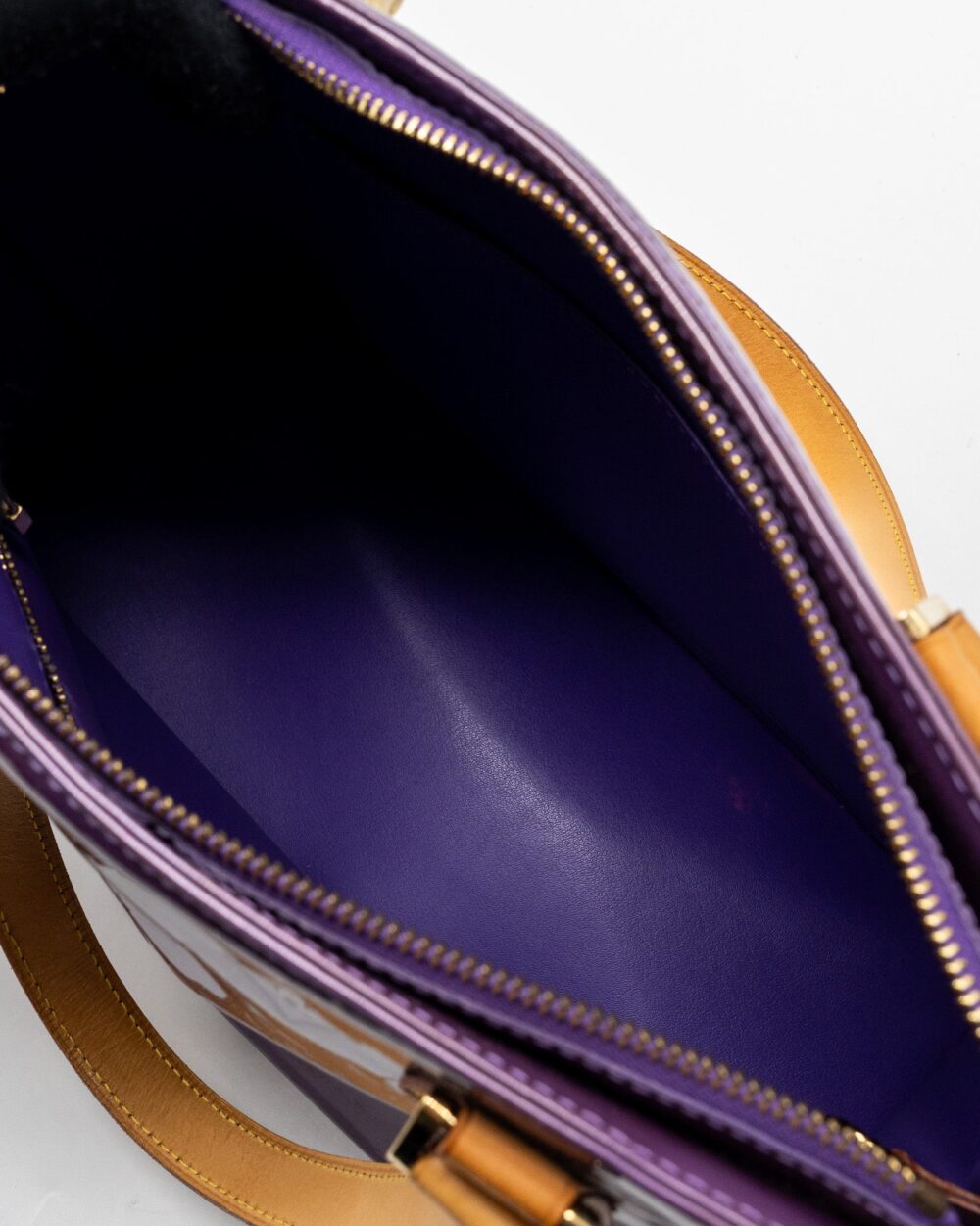 AAA Replica Louis Vuitton LV VINTAGE HOUSTON BAG PATENT PURPLE GHW