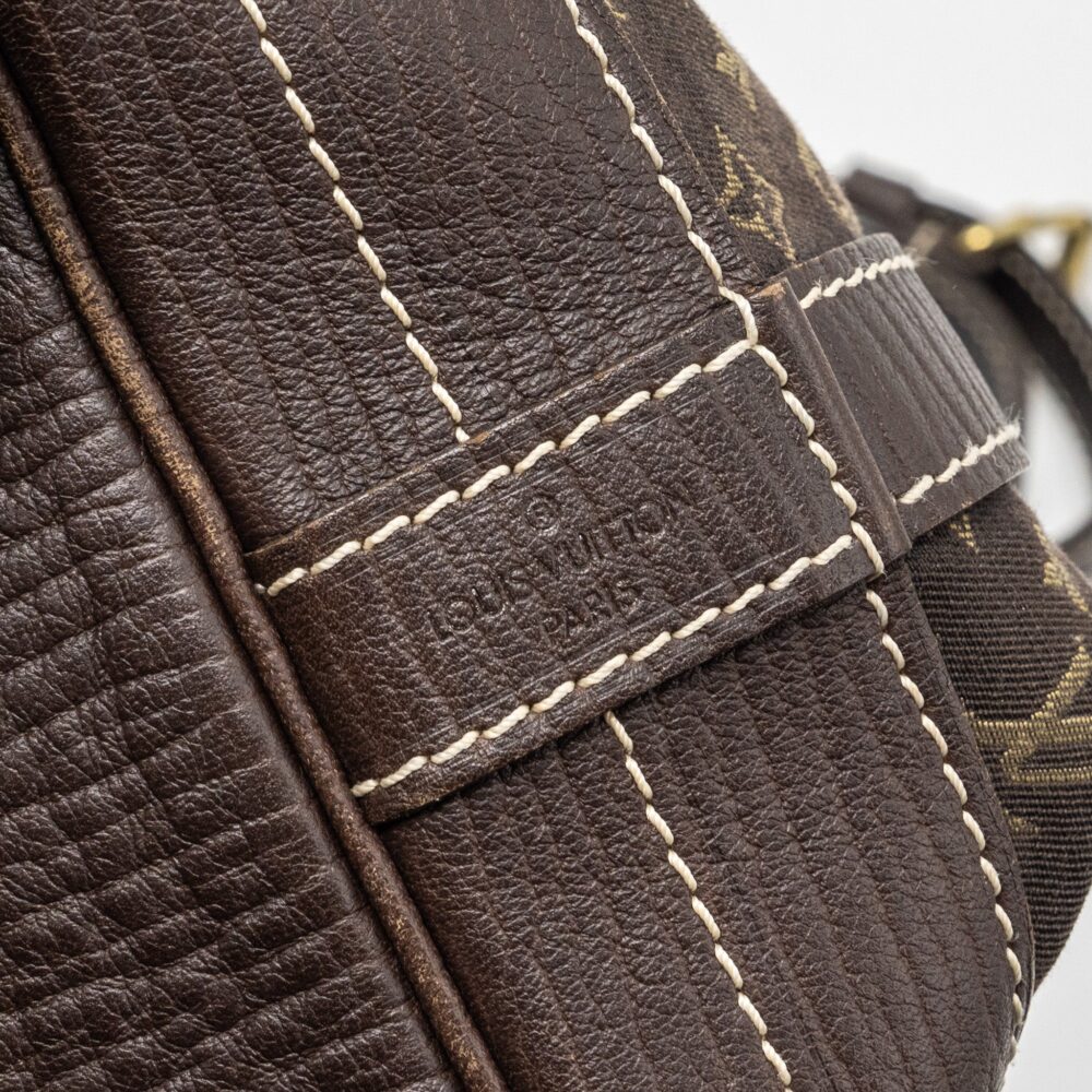 AAA Replica Louis Vuitton LV LIN NOE BAG FABRIC/LEATHER EBENE GHW