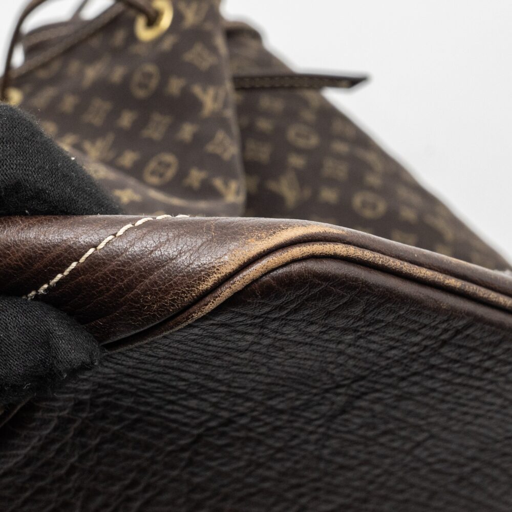AAA Replica Louis Vuitton LV LIN NOE BAG FABRIC/LEATHER EBENE GHW