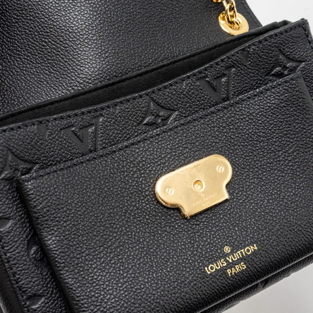 AAA Replica Louis Vuitton LV VAVIN BB MONOGRAM EMPREINTE CALFSKIN BLACK GHW