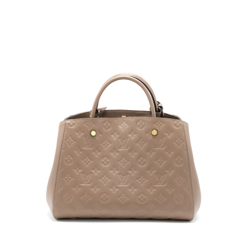 AAA Replica Louis Vuitton LV MONTAIGNE MM MONOGRAM EMPREINTE DARK BEIGE GHW
