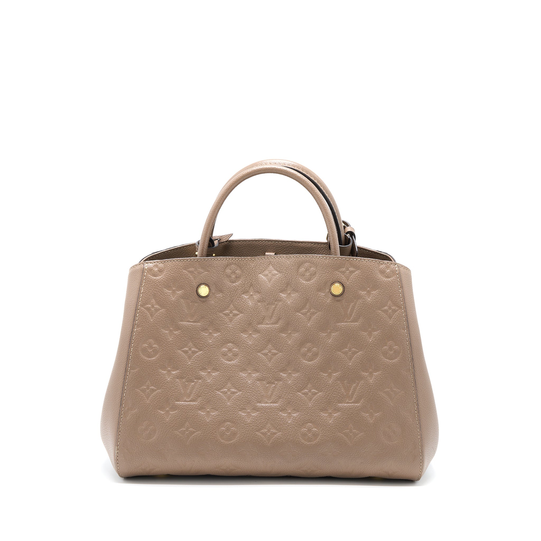AAA Replica Louis Vuitton LV MONTAIGNE MM MONOGRAM EMPREINTE DARK BEIGE GHW