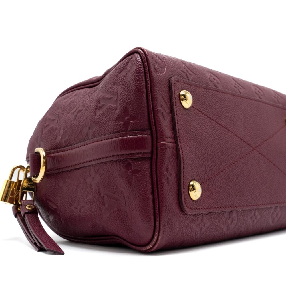 AAA Replica Louis Vuitton LV SPEEDY 25 BANDOULIERE MONOGRAM EMPREINTE PURPLE GHW