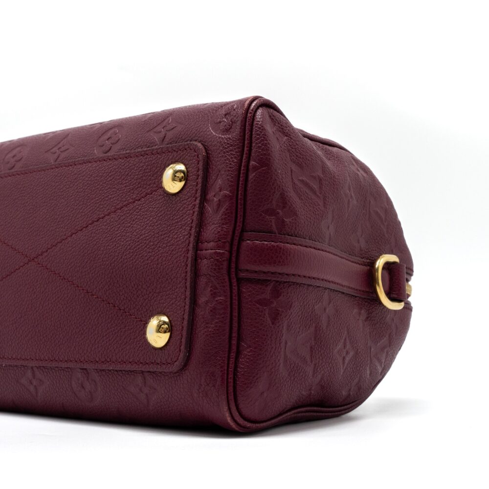 AAA Replica Louis Vuitton LV SPEEDY 25 BANDOULIERE MONOGRAM EMPREINTE PURPLE GHW