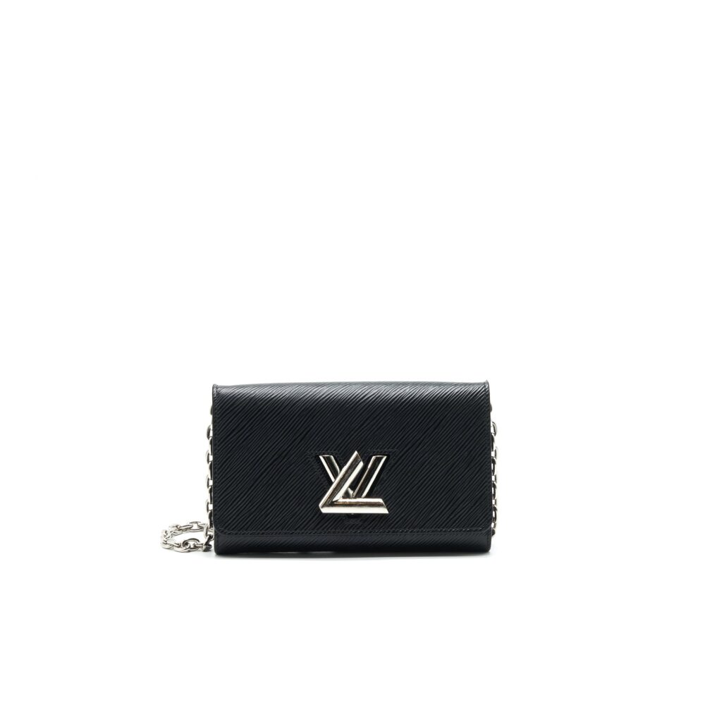 AAA Replica Louis Vuitton LV TWIST WALLET ON CHAIN BLACK SHW EPI LEATHER