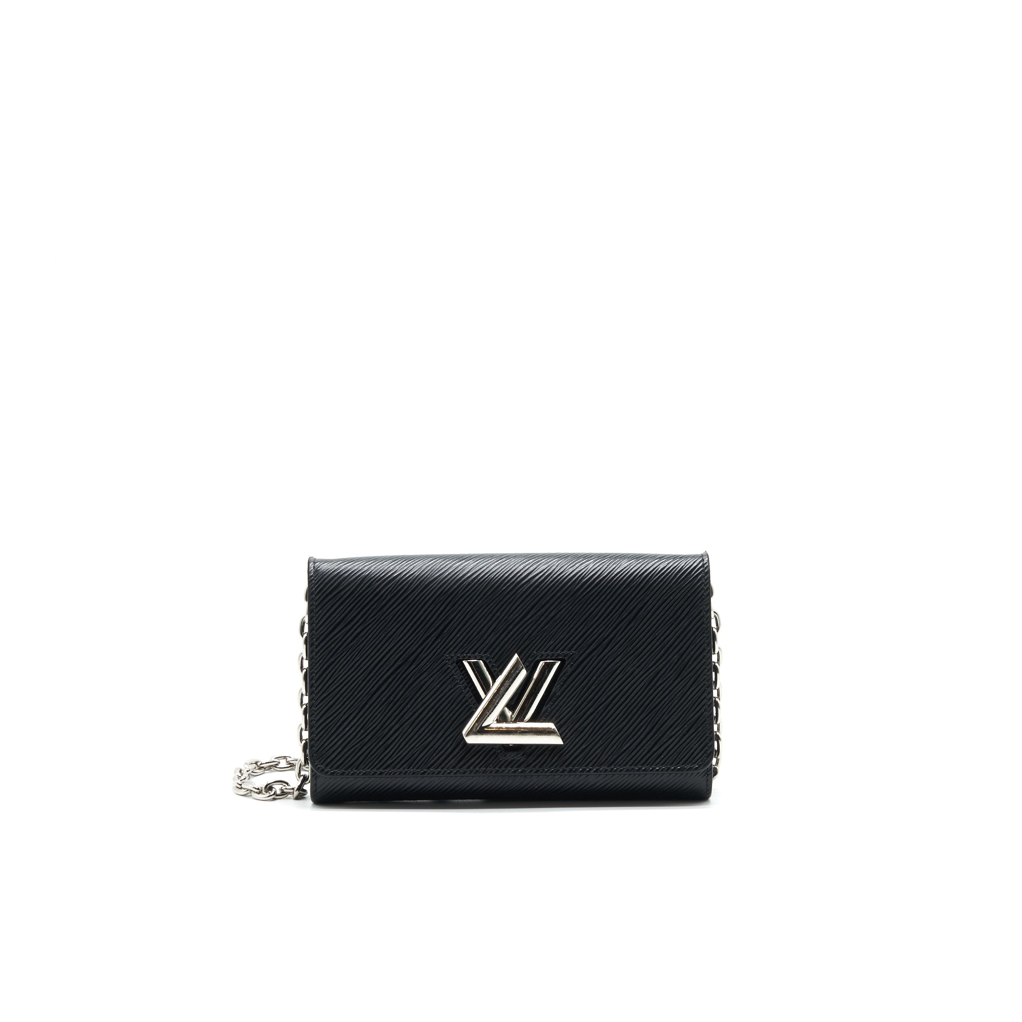 AAA Replica Louis Vuitton LV TWIST WALLET ON CHAIN BLACK SHW EPI LEATHER