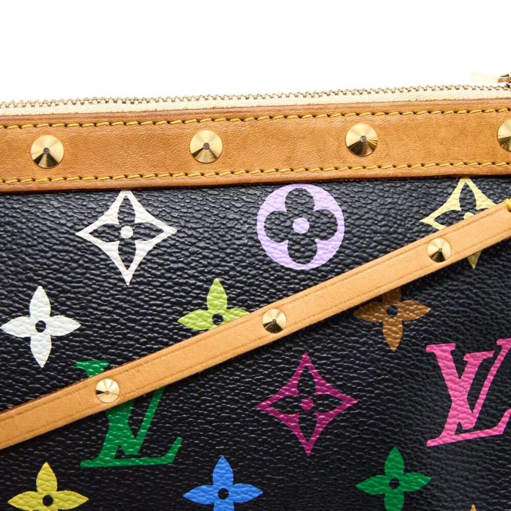 AAA Replica Louis Vuitton LV VINTAGE POCHETTE ACCESSORIES MULTICOLOUR MONOGRAM CANVAS BLACK GHW