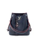 AAA Replica Louis Vuitton LV LOCKME BUCKET BAG NAVY/RED WITH AN EXTRA BAG CHARM SHW
