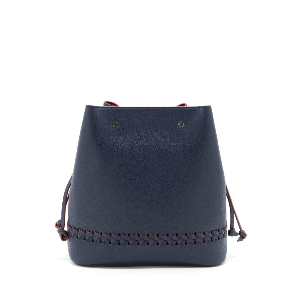 AAA Replica Louis Vuitton LV LOCKME BUCKET BAG NAVY/RED WITH AN EXTRA BAG CHARM SHW