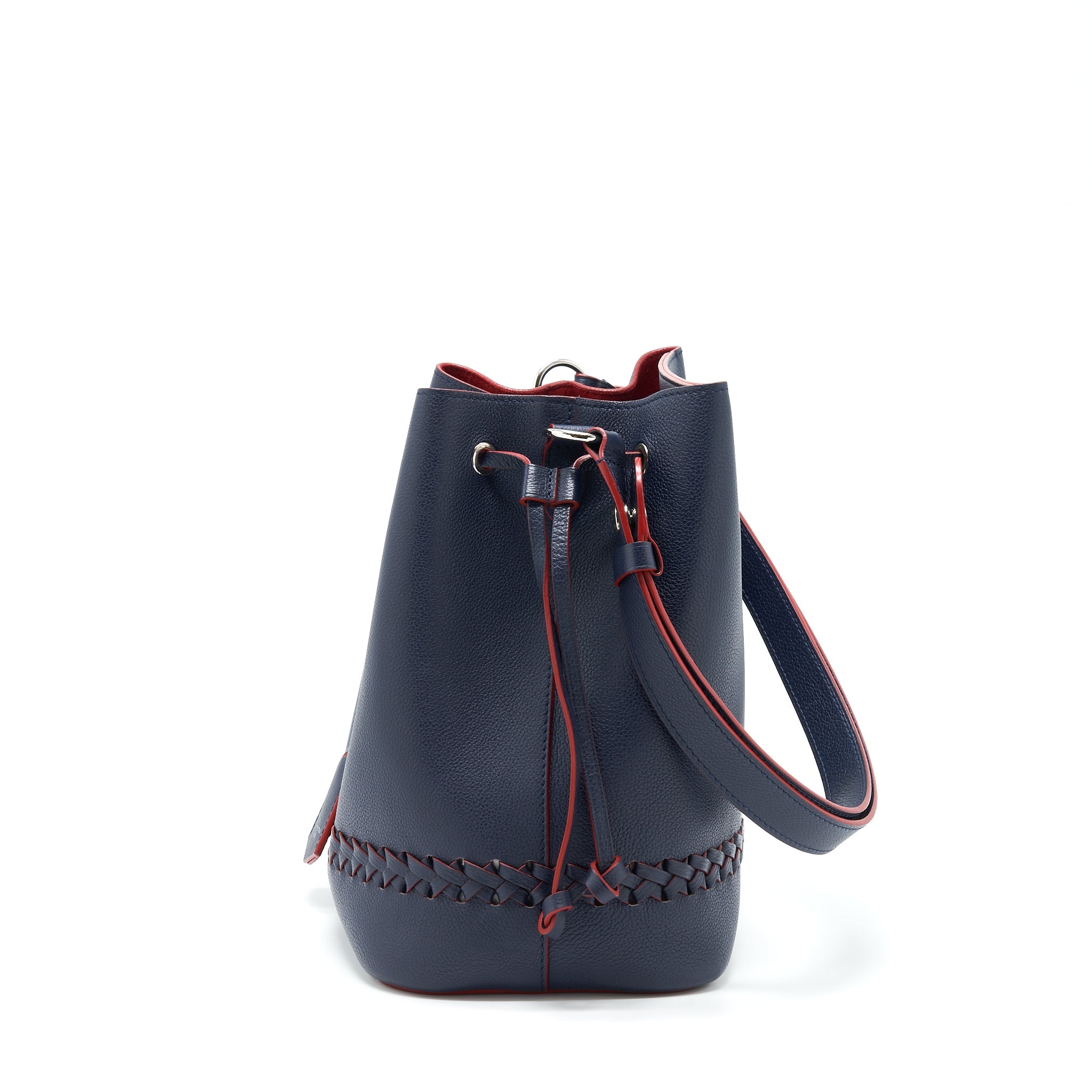 AAA Replica Louis Vuitton LV LOCKME BUCKET BAG NAVY/RED WITH AN EXTRA BAG CHARM SHW