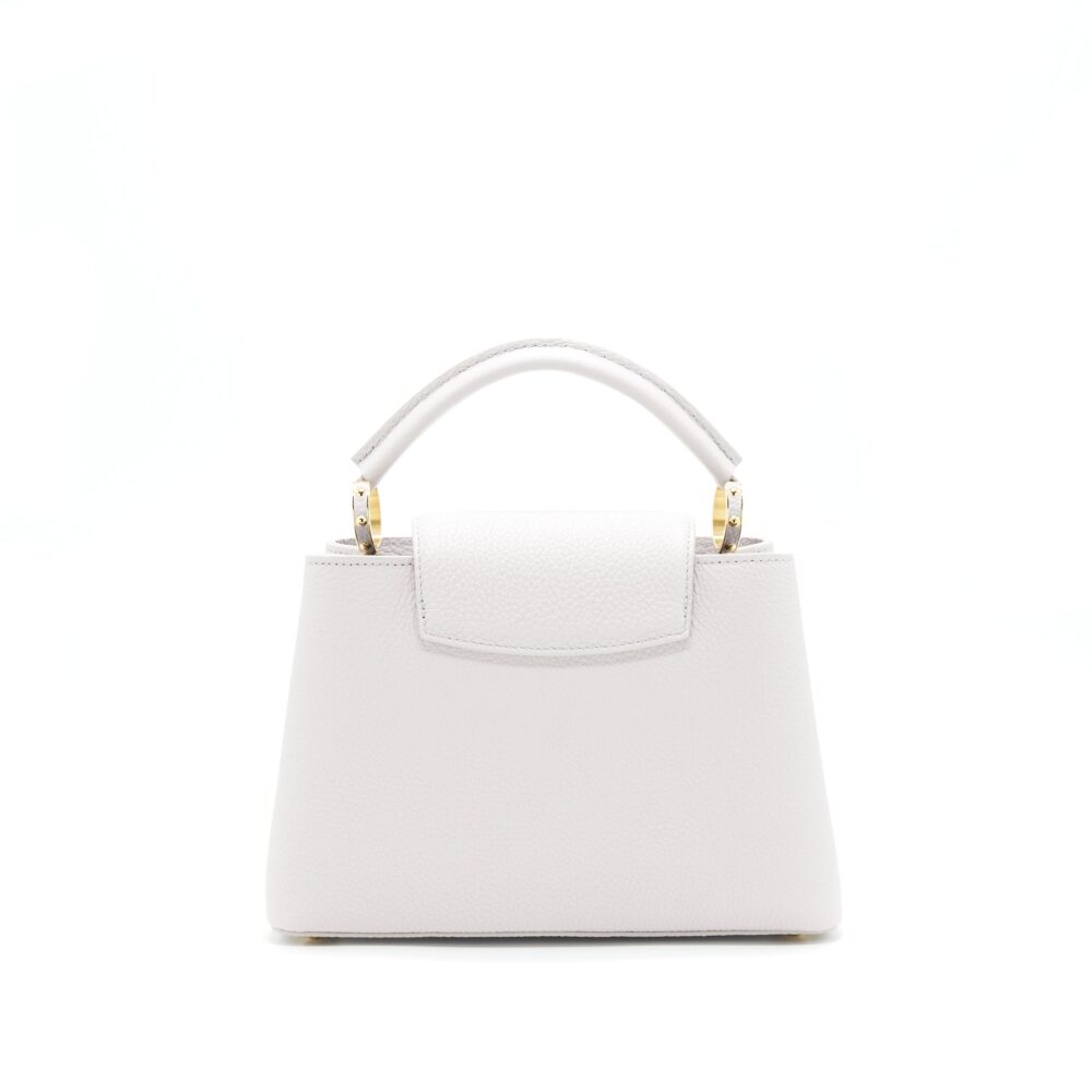 AAA Replica Louis Vuitton LV CAPUCINES BB BRUME GREY GOLD HARWARE WITH ABALONE-SHELL