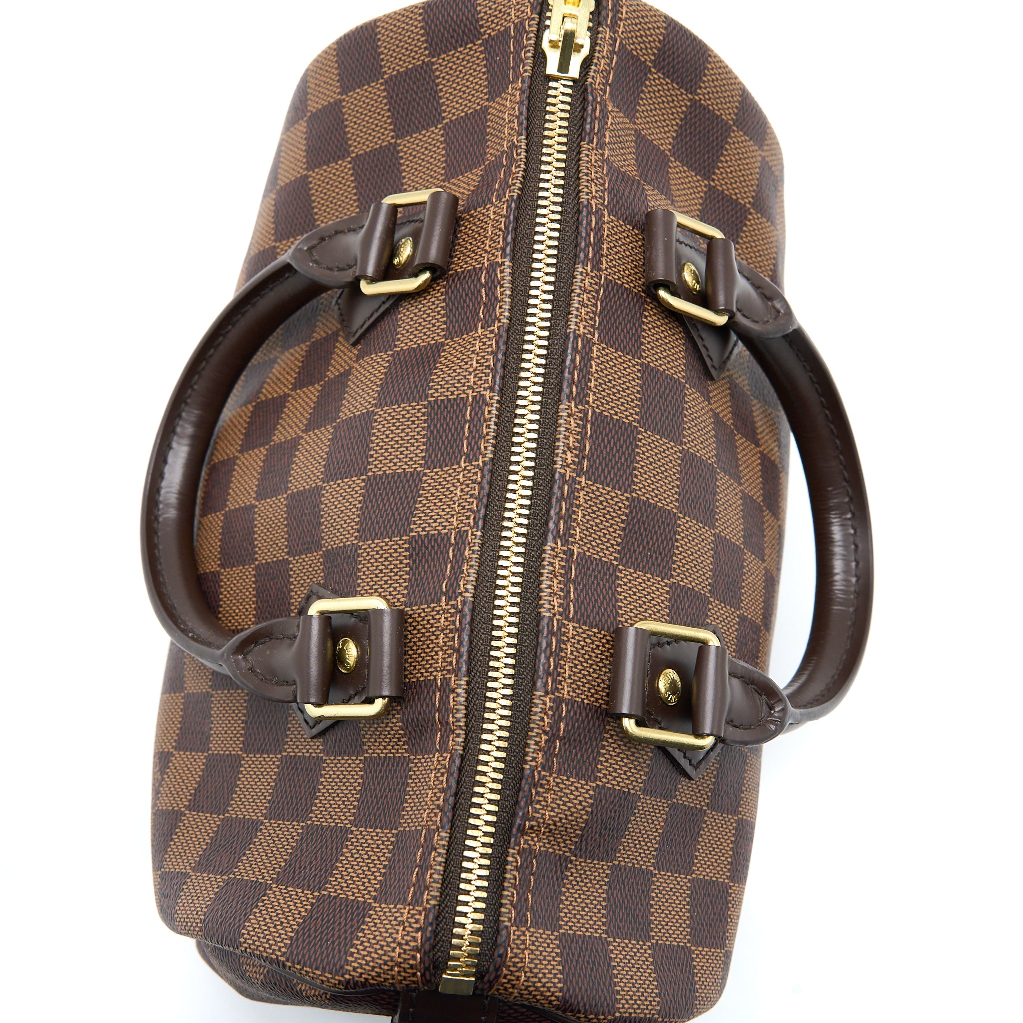AAA Replica Louis Vuitton LV SPEEDY BANDOULIERE 25 DAMIER EBENE CANVAS GHW