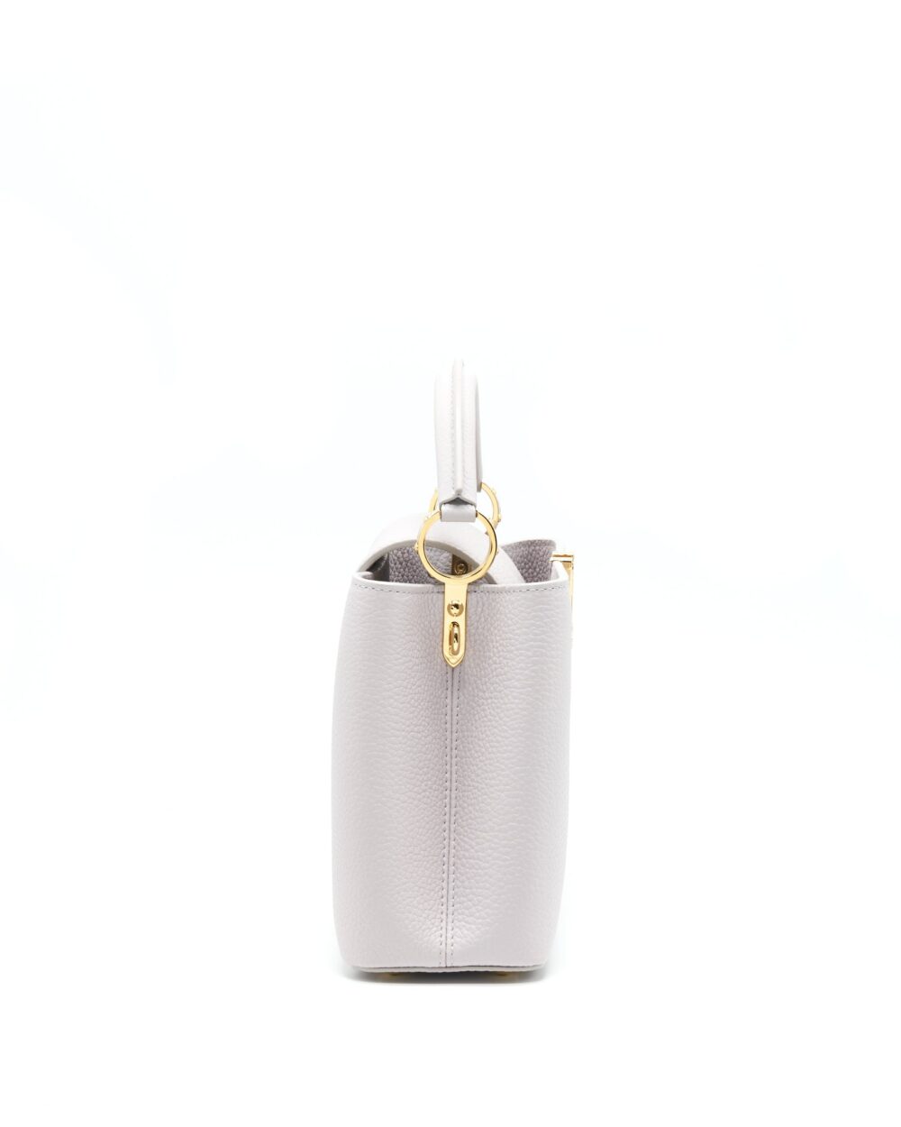 AAA Replica Louis Vuitton LV CAPUCINES BB BRUME GREY GOLD HARWARE WITH ABALONE-SHELL