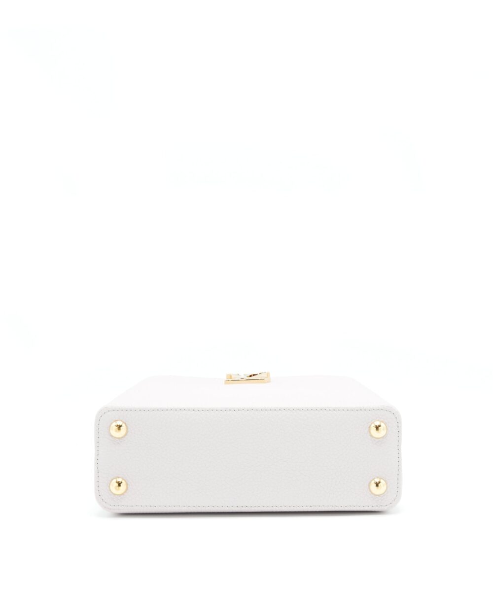 AAA Replica Louis Vuitton LV CAPUCINES BB BRUME GREY GOLD HARWARE WITH ABALONE-SHELL