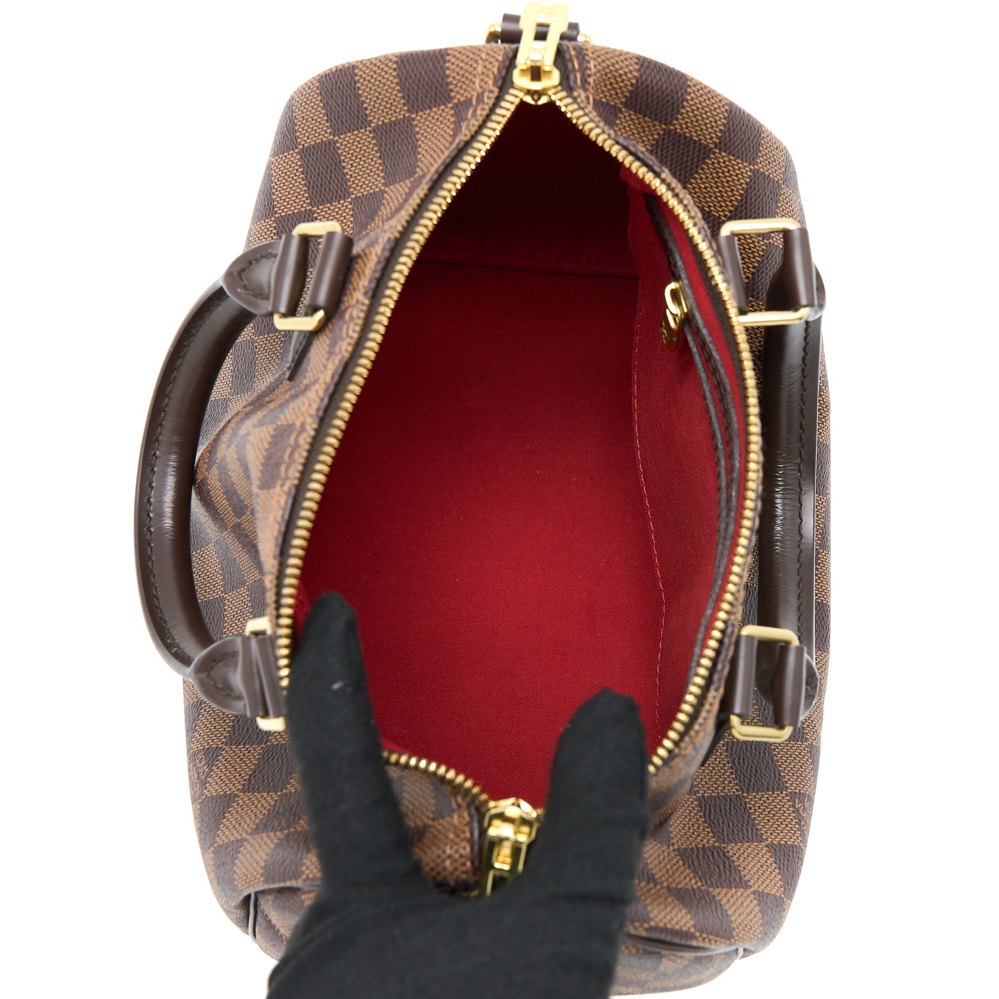 AAA Replica Louis Vuitton LV SPEEDY BANDOULIERE 25 DAMIER EBENE CANVAS GHW