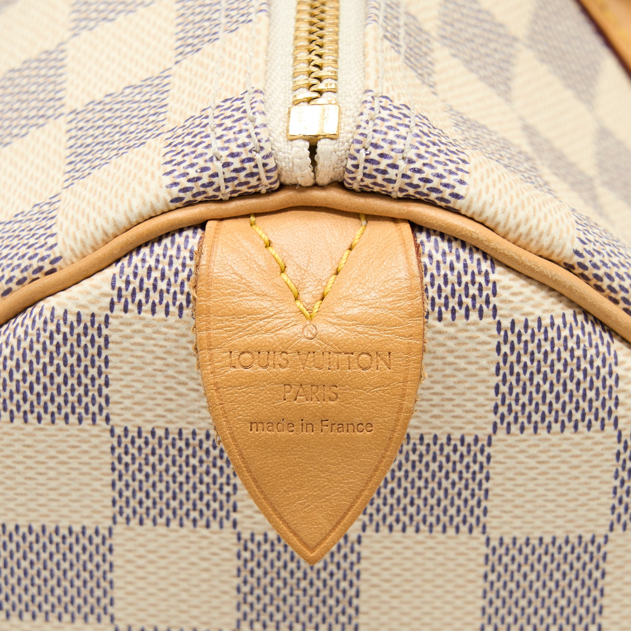 AAA Replica Louis Vuitton LV SPEEDY 30 DAMIER AZUR CANVAS GHW