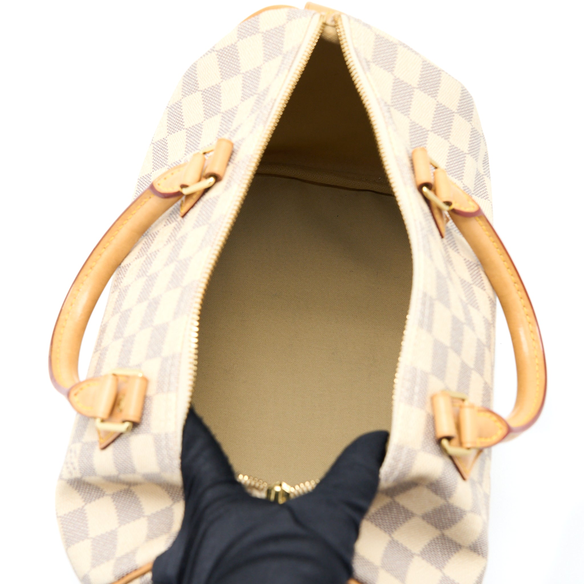 AAA Replica Louis Vuitton LV SPEEDY 30 DAMIER AZUR CANVAS GHW