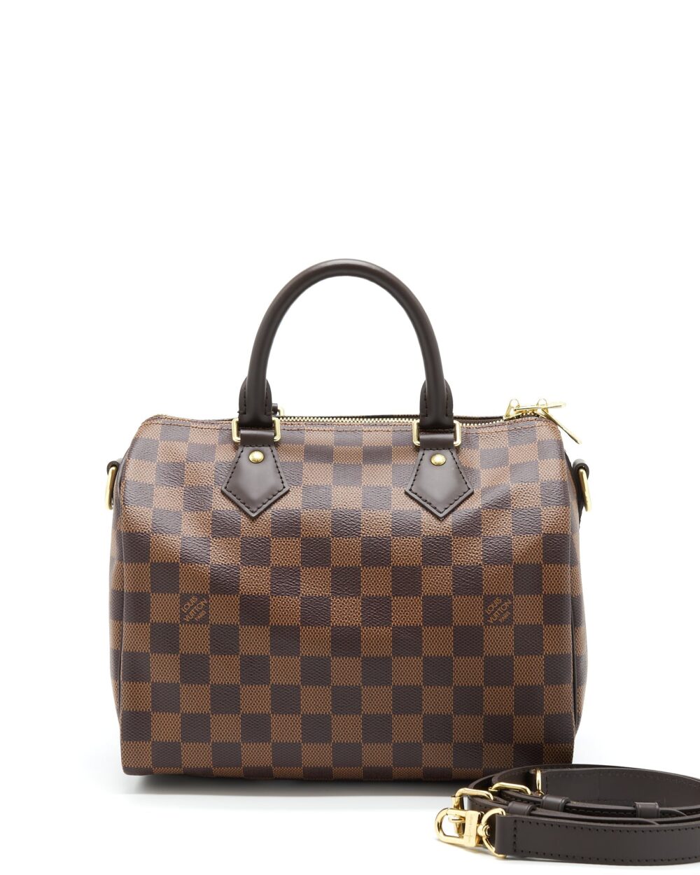 AAA Replica Louis Vuitton LV SPEEDY BANDOULIERE 25 DAMIER EBENE CANVAS GHW