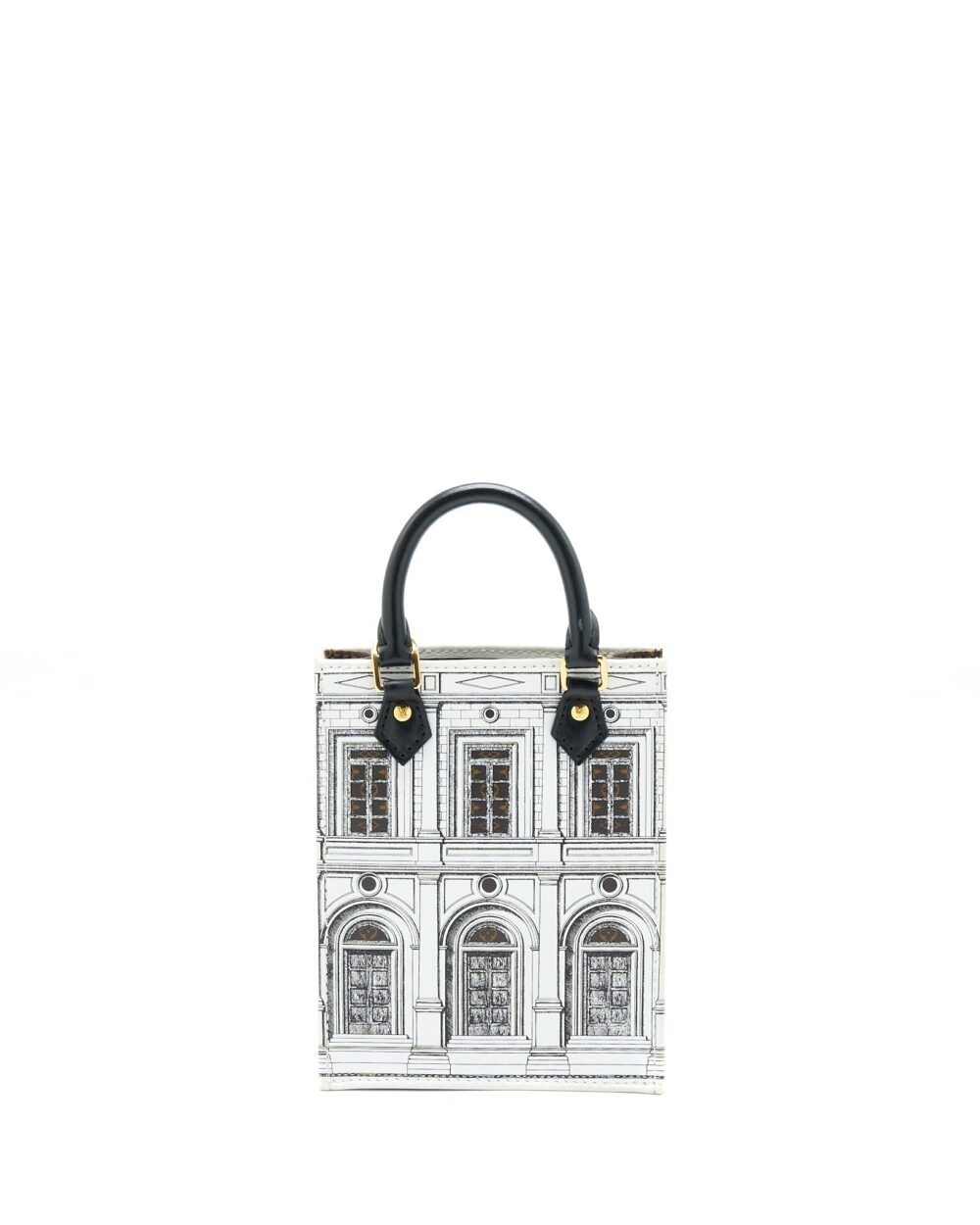 AAA Replica Louis Vuitton LV PETIT SAC PLAT BAG WHITE/BLACK FORNASETTI MONOGRAM CANVAS GHW