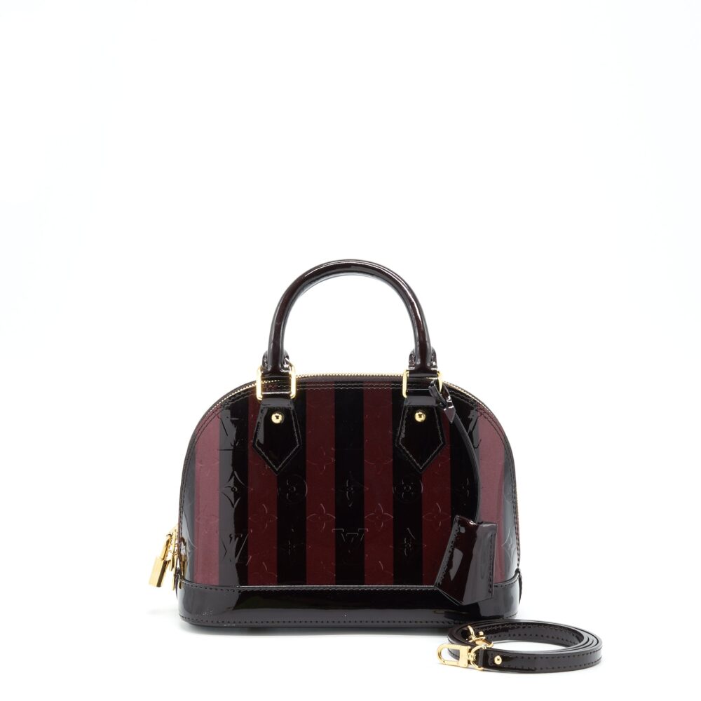AAA Replica Louis Vuitton LV ALMA BB PATENT AMARANTE RAYE GHW