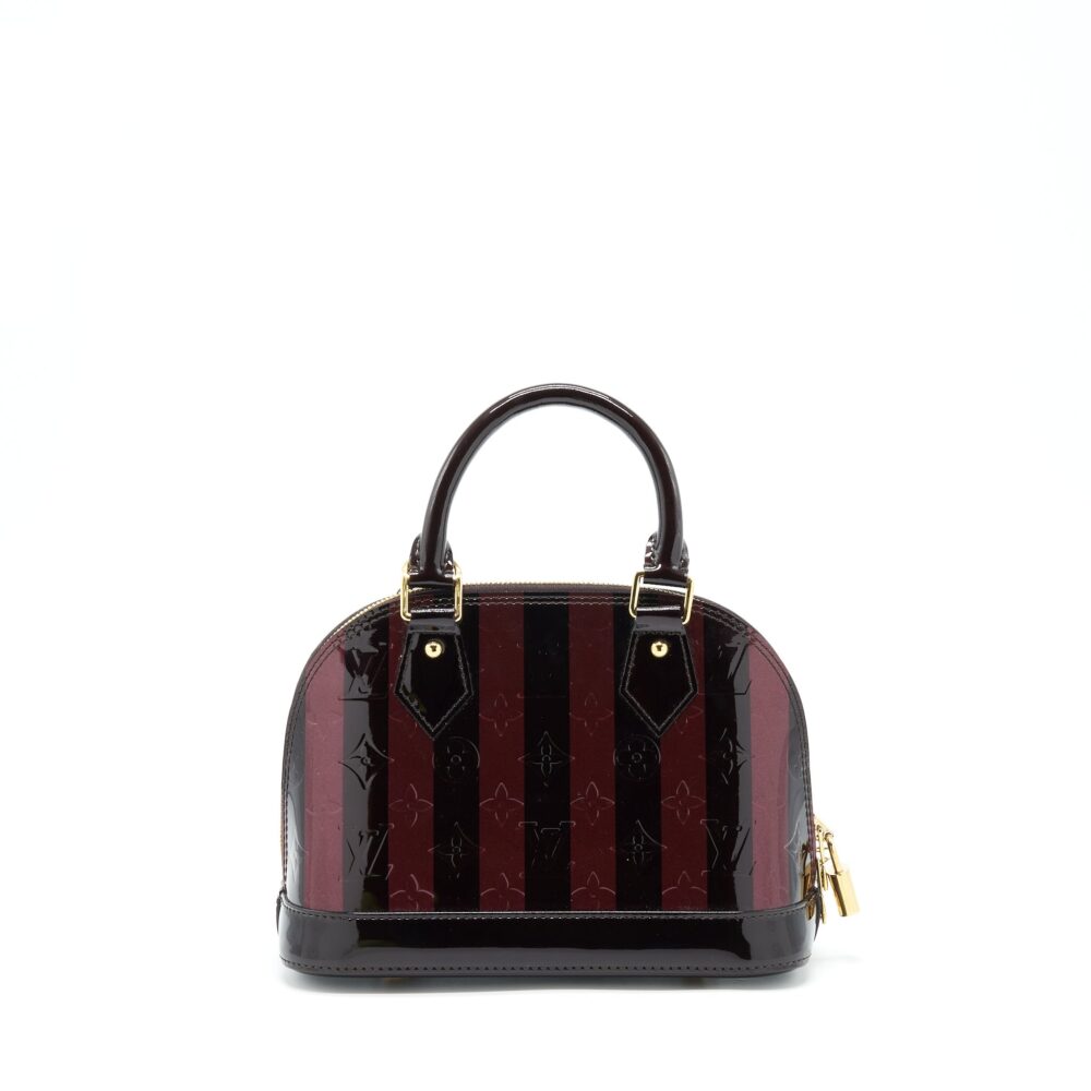 AAA Replica Louis Vuitton LV ALMA BB PATENT AMARANTE RAYE GHW