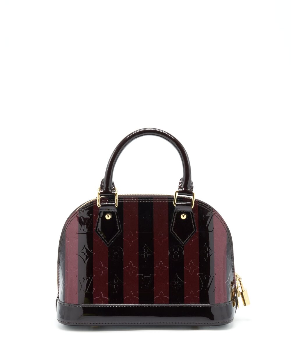 AAA Replica Louis Vuitton LV ALMA BB PATENT AMARANTE RAYE GHW