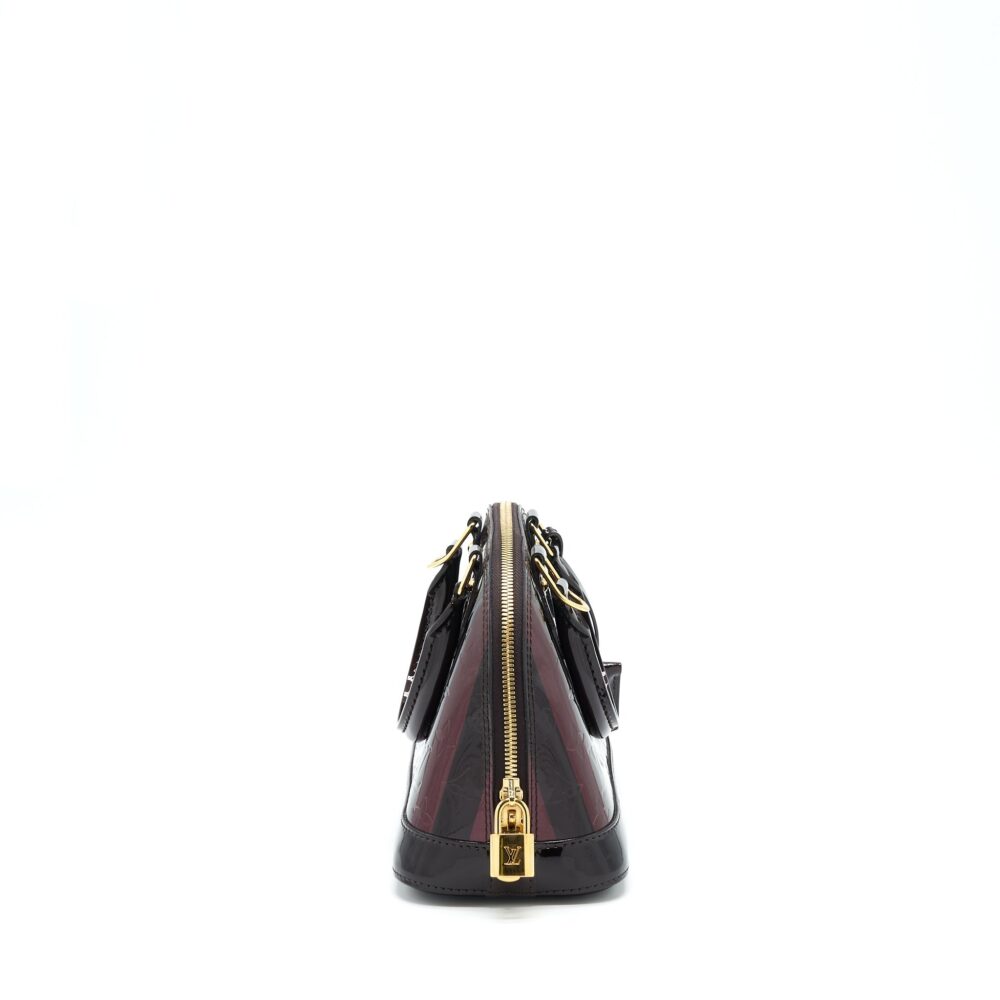 AAA Replica Louis Vuitton LV ALMA BB PATENT AMARANTE RAYE GHW