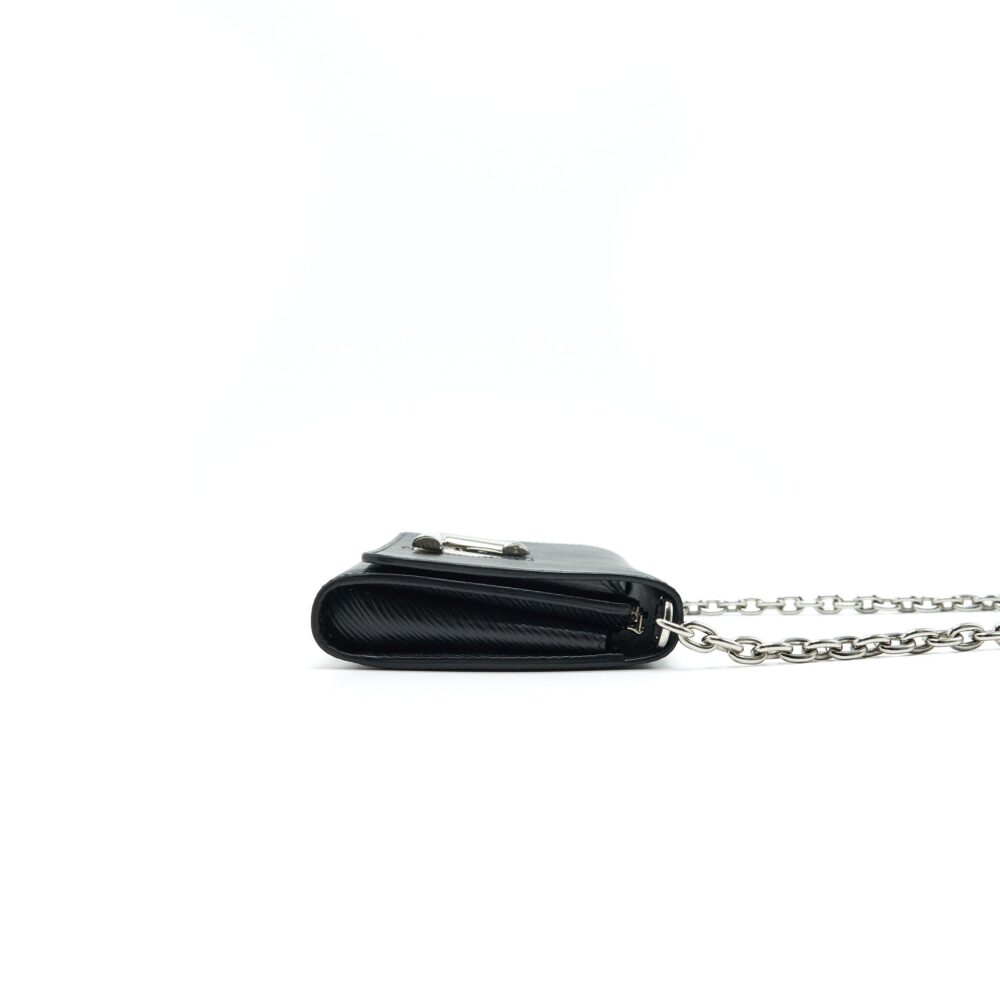 AAA Replica Louis Vuitton LV TWIST WALLET ON CHAIN BLACK SHW EPI LEATHER