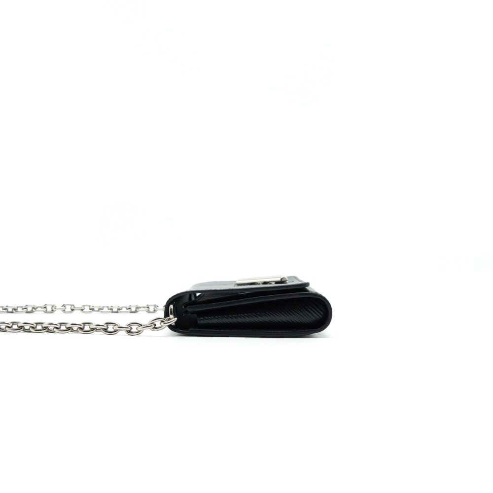 AAA Replica Louis Vuitton LV TWIST WALLET ON CHAIN BLACK SHW EPI LEATHER