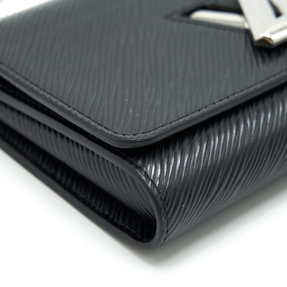 AAA Replica Louis Vuitton LV TWIST WALLET ON CHAIN BLACK SHW EPI LEATHER
