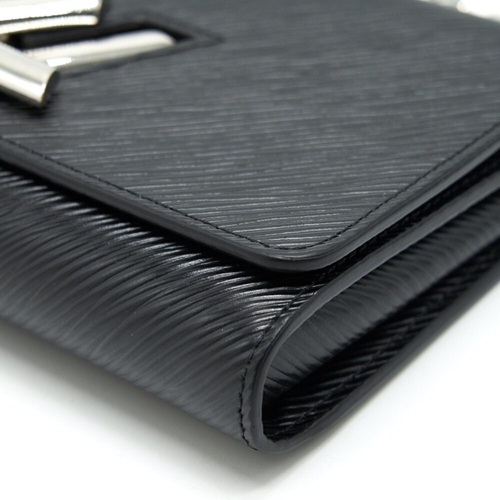 AAA Replica Louis Vuitton LV TWIST WALLET ON CHAIN BLACK SHW EPI LEATHER