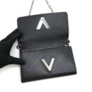 AAA Replica Louis Vuitton LV TWIST WALLET ON CHAIN BLACK SHW EPI LEATHER