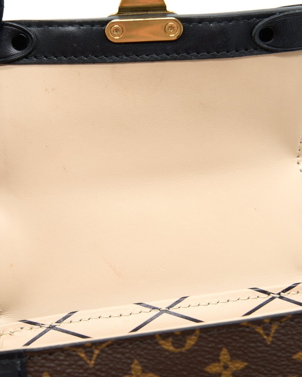AAA Replica Louis Vuitton LV VERTICAL TRUNK POCHETTE MONOGRAM CANVAS GHW