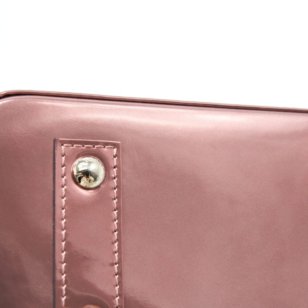 AAA Replica Louis Vuitton LV ALMA BB PATENT LEATHER METALLIC PINK WITH BLACK HANDLE SHW