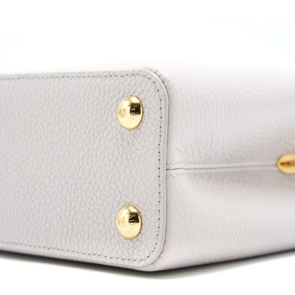 AAA Replica Louis Vuitton LV CAPUCINES BB BRUME GREY GOLD HARWARE WITH ABALONE-SHELL