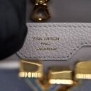 AAA Replica Louis Vuitton LV CAPUCINES BB BRUME GREY GOLD HARWARE WITH ABALONE-SHELL