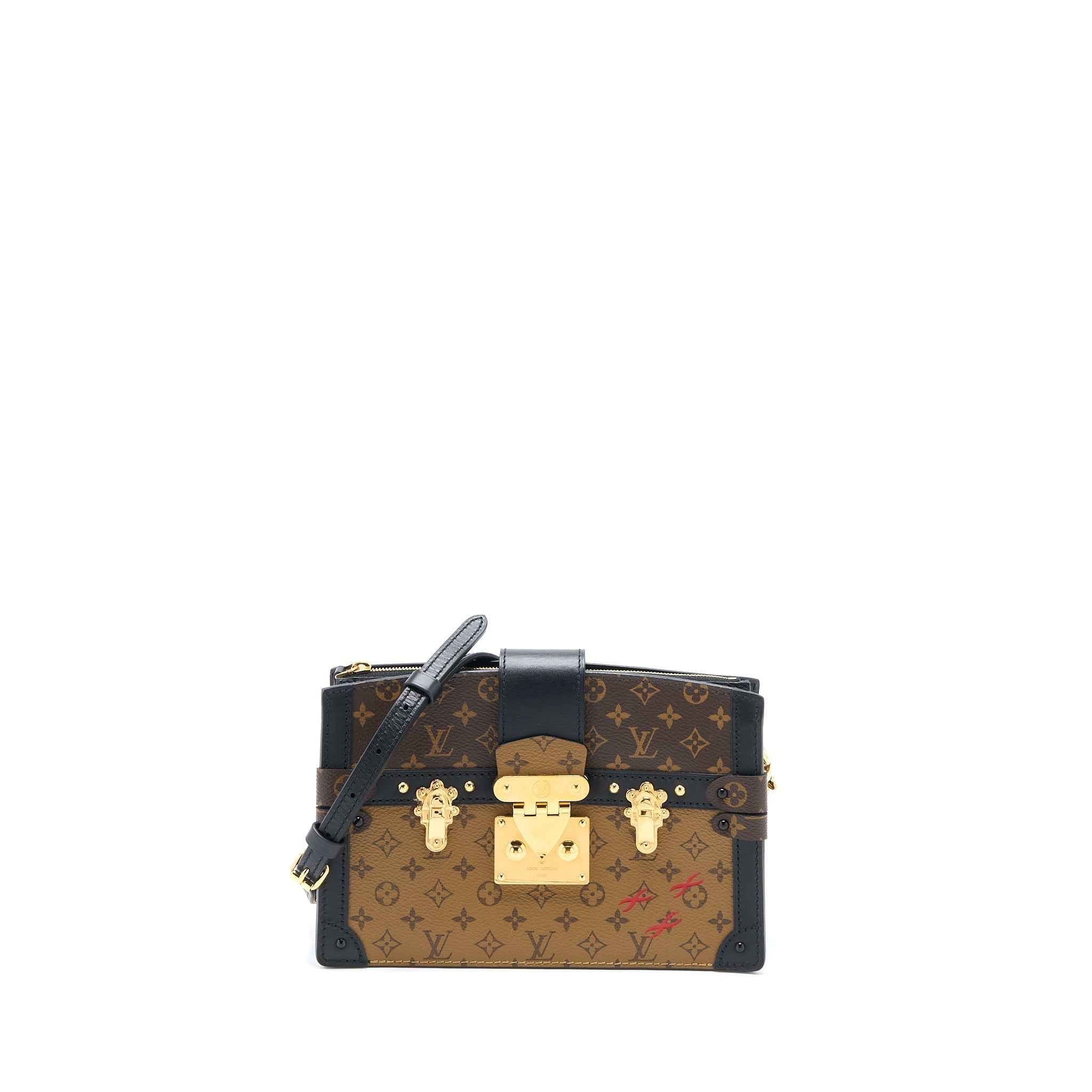 AAA Replica Louis Vuitton LV TRUNK CLUTCH MONOGRAM REVERSE CANVAS GHW