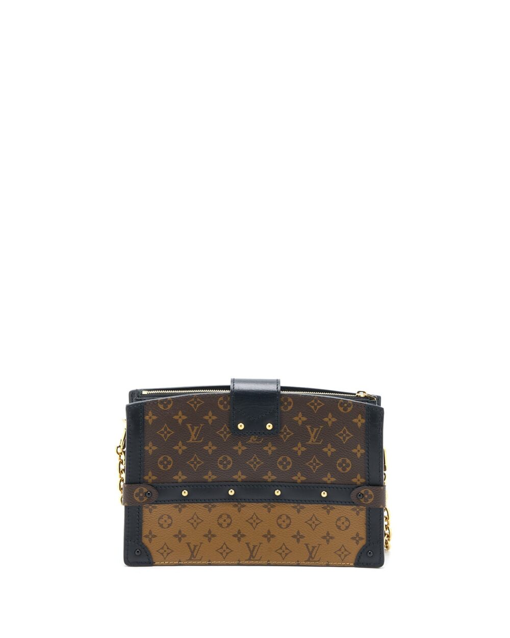 AAA Replica Louis Vuitton LV TRUNK CLUTCH MONOGRAM REVERSE CANVAS GHW